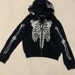 Abercrombie Kids Black Skeleton Graphic Hoodie